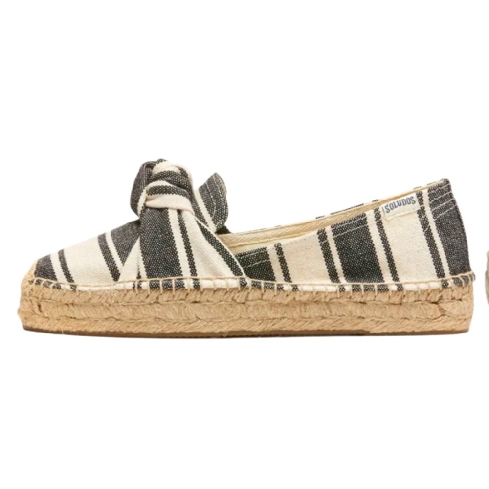 Soludos Platform Espadrilles Striped Knotted Smok… - image 2